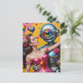 Roboter und ein Frauentanz Postkarte (Stehend Vorderseite)