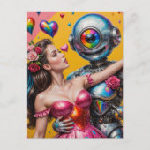 Roboter und ein Frauentanz Postkarte (Vorderseite)