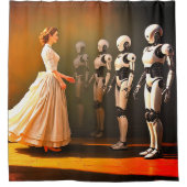 Roboter und ein Mensch Duschvorhang (Vorderseite)