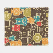 Roboter und Monster moderner nahtloser Muster im R Fleecedecke (Vorderseite (Horizontal))