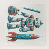 Roboter und Raumschiff Puzzle (Horizontal)