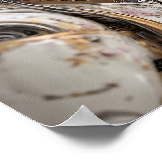 Roboter und Rose Solarpunk-Poster Poster (Ecke)