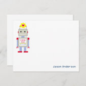 Roboter Vielen Dank Hinweis Karten Persönliche Sta (Vorne/Hinten)