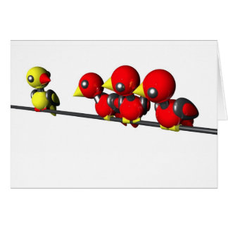 ROBOTER-VÖGEL AUF EINEM DRAHT