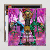 Roboter Weihnachts-Party laden Einladung (Vorne/Hinten)