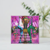 Roboter Weihnachts-Party laden Einladung (Stehend Vorderseite)