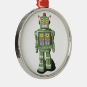 Roboter-Weihnachtsbaumschmuck Silbernes Ornament (Rechts)