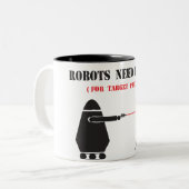 Roboter Zweifarbige Tasse (Vorderseite Links)
