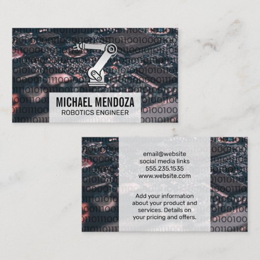 Roboterarm | Binärkode | CPU-Schalttafel Visitenkarte (Vorne/Hinten)