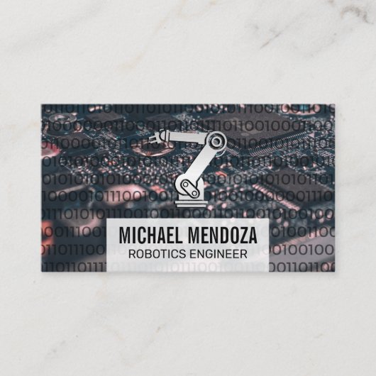 Roboterarm | Binärkode | CPU-Schalttafel Visitenkarte (Vorderseite)