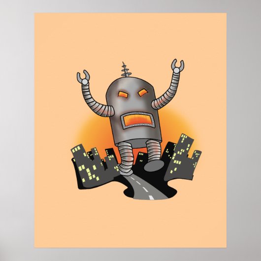 Roboterattacke Poster (Vorne)
