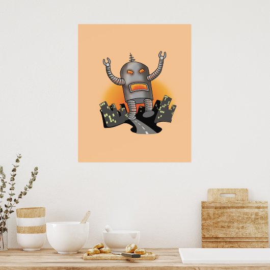 Roboterattacke Poster (Küche)