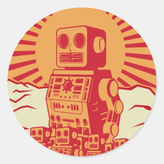 Roboteraufstand Runder Aufkleber (Vorderseite)