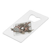 Roboterfisch Geldbeutel Flaschenöffner (Rückseite Schrägansicht)