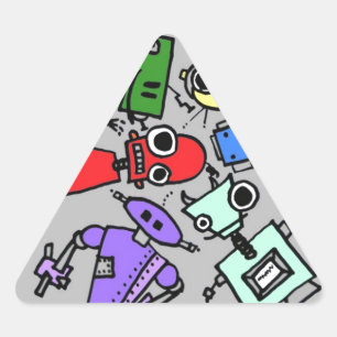 Robotergruppe 4 dreieckiger aufkleber