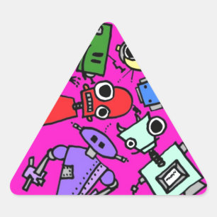 Robotergruppe 5 dreieckiger aufkleber