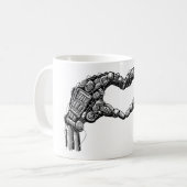 Roboterhände machen Herzform Kaffeetasse (Vorderseite Links)