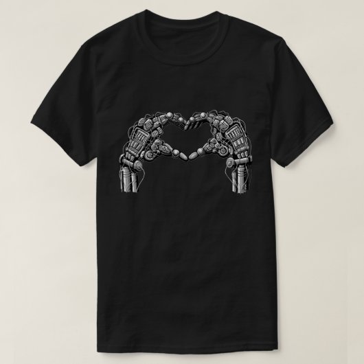 Roboterhände machen Herzform T-Shirt (Design vorne)