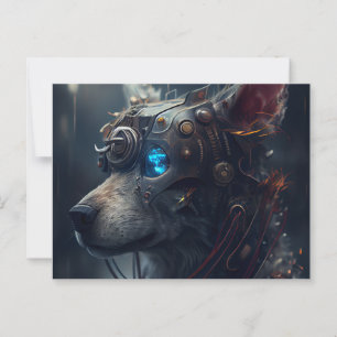 Roboterhund-Postkarte Postkarte