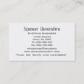 Roboterkrabbe auf Gold berufliches 3,5" x 2,0" Visitenkarte (Rückseite)