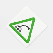 Roboterkreuzungswarnschild Serviette (Ecke)