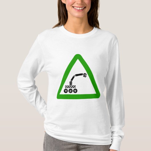Roboterkreuzungswarnschild T-Shirt (Vorderseite)