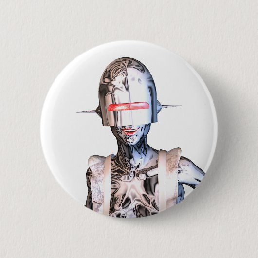 Robotermädchen Button (Vorderseite)