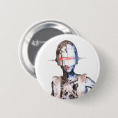 Robotermädchen Button (Vorne & Hinten)
