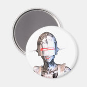Robotermädchen Magnet (Vorderseite/Rückseite)