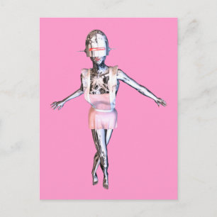 Robotermädchen Postkarte