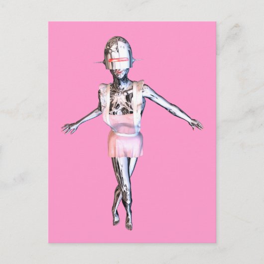 Robotermädchen Postkarte (Vorderseite)