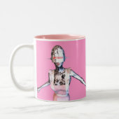 Robotermädchen Zweifarbige Tasse (Links)
