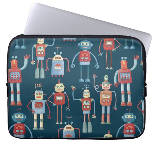 Robotermuster dunkel laptopschutzhülle (Vorderseite)