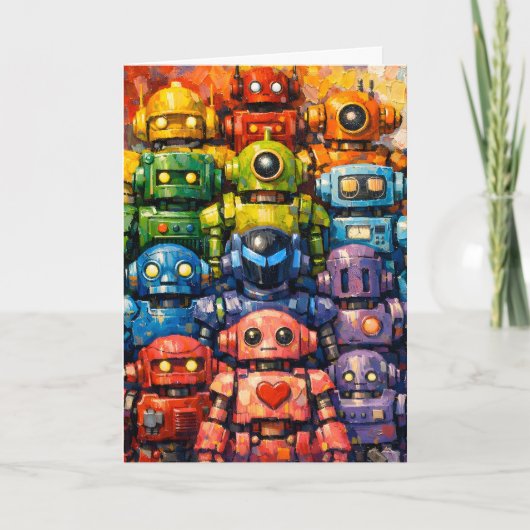 Roboterparty Karte (Vorderseite)