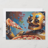 Roboterpizza Einladung (Vorderseite)