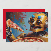 Roboterpizza Einladung (Vorne/Hinten)
