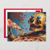 Roboterpizza Postkarte (Vorne/Hinten)