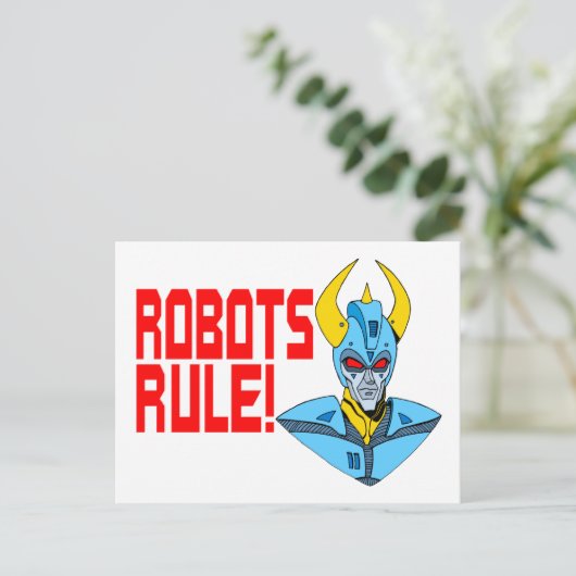 Roboterregel Postkarte (Stehend Vorderseite)
