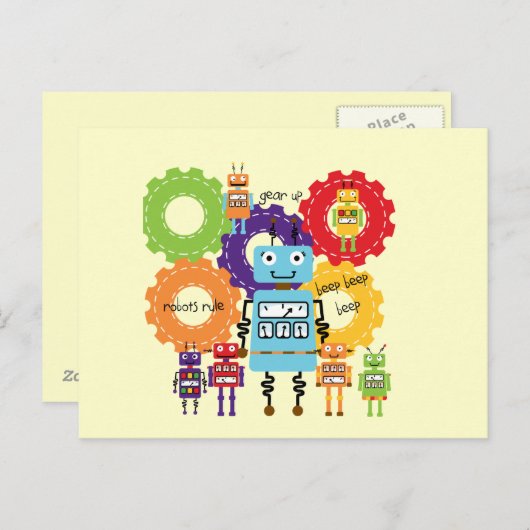 Roboterregel Postkarte (Vorne/Hinten)