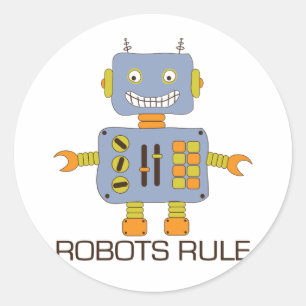 Roboterregel Runder Aufkleber