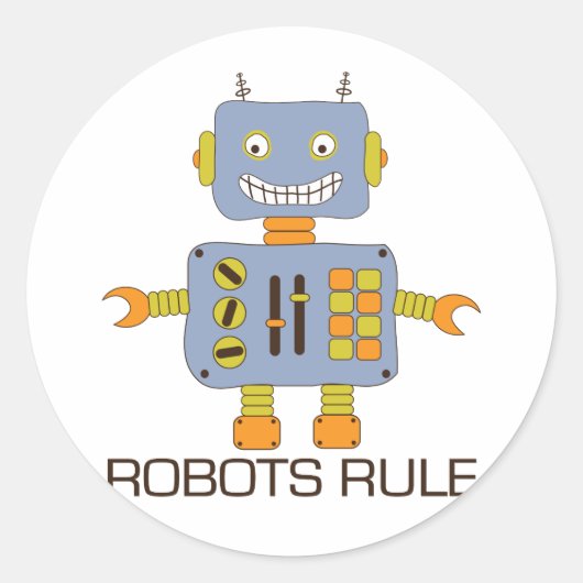 Roboterregel Runder Aufkleber (Vorderseite)