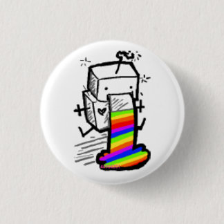 Roboterregenbogen Button