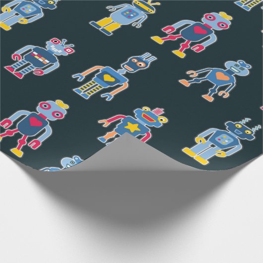 Roboterspielzeug für Kinder Geschenkpapier (Ecke)