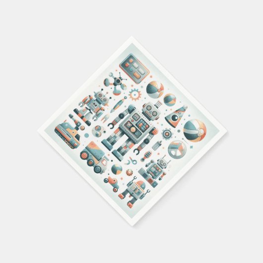 Roboterspielzeug Serviette (Ecke)