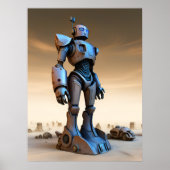 Roboterstatue in der Region Desised Wasteland Poster (Vorne)
