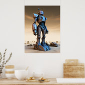 Roboterstatue in der Region Desised Wasteland Poster (Küche)