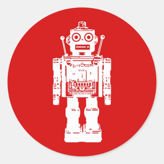 Robotersticker Runder Aufkleber (Vorderseite)