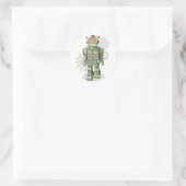 Robotersticker Runder Aufkleber (Tasche)