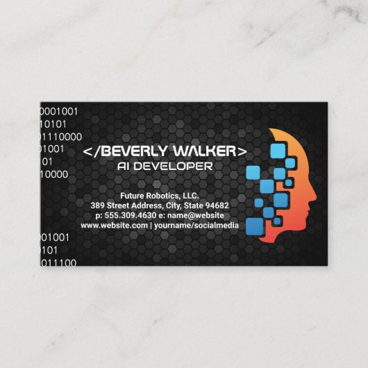 Robotertechnik | Künstliche Intelligenz Visitenkarte (Vorderseite)