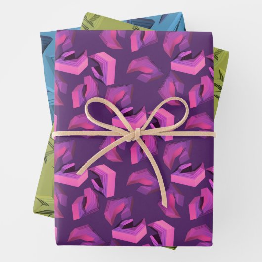 Roboterteile und elektrische Blume Geschenkpapier Set (Beispiel)